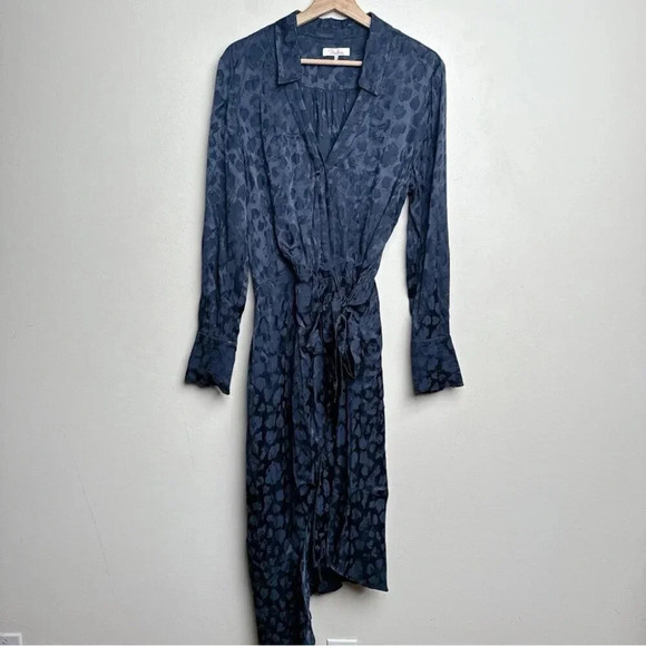 Parker Womens Size 12 Marin Collared Wrap Midi Dress Zipper Closure - Picture 4 of 16